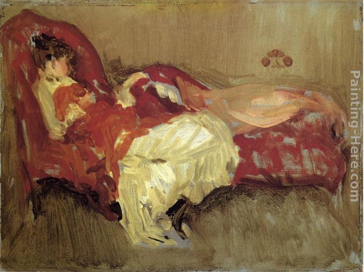 Note in Red The Siesta painting - James Abbott McNeill Whistler Note in Red The Siesta art painting
